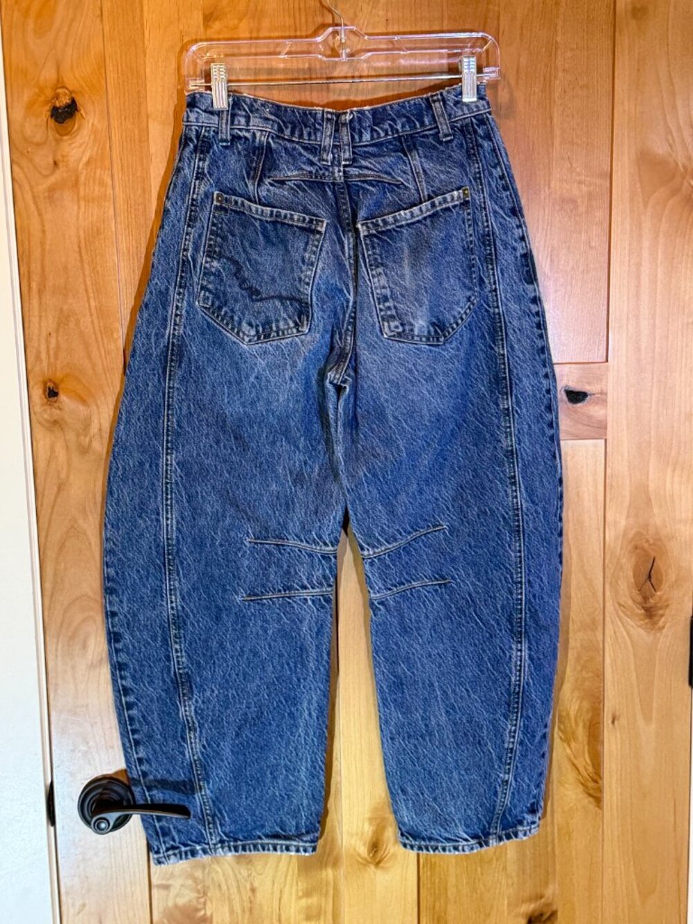 Free People Good Luck Mid-Rise Barrel Jeans Blue Size 25 - Picture 4 of 7